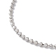 Rhodium Plated 925 Sterling Silver Ball Chain Necklace for Women(NJEW-A014-03P)-3