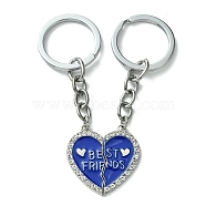 Alloy Enamel Keychain, with Alloy Rings, Dark Blue, 8.5cm(KEYC-YW00011-08)