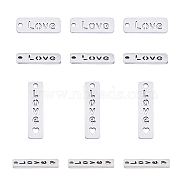 304 Stainless Steel Pendants, Rectangle with Word Love, Stainless Steel Color, 17~20x5~6x1mm, Hole: 1.5mm, 20pcs/box(STAS-UN0012-33)