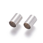 304 Stainless Steel Tube Beads, Stainless Steel Color, 7x5mm, Hole: 3.8mm(STAS-F205-03P-B)