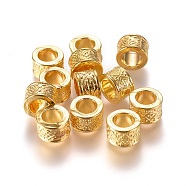 Tibetan Style Alloy European Beads, Large Hole Beads, Lead Free & Cadmium Free, Column, Golden Color, about 8mm in diameter, 5mm thick, hole: 4.5mm(X-LF8485Y-G)