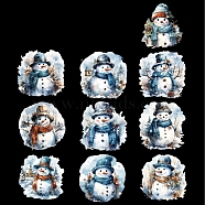 20Pcs Christmas PET Waterproof Self-Adhesive Stickers, Winter Decals for DIY Photo Album Diary Scrapbook Decoration, Snowman, 85x155x2mm, Sticker: 60x100mm(PW-WG31777-03)