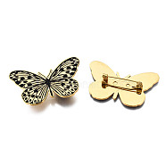 201 Stainless Steel Butterfly Lapel Pin, Insect Badge for Backpack Clothes, Nickel Free & Lead Free, Golden, 27x44.5x7mm, Pin: 0.7mm(JEWB-N007-118G)
