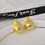 Brass Nuggets Stud Earrings, Real 22K Gold Plated, 22.5x14.5mm(EJEW-Q391-14G)