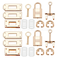 WADORN 2 Sets Alloy Bag Lock Clasp Set, Purse Closure Hardware, with Iron Gasket, Light Gold, 1.45~4.3x1.2~2.3x0.07~1.9cm(FIND-WR0006-89)