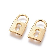 Alloy Pendants, Padlock, Golden, Lead Free & Cadmium Free & Nickel Free, about 19mm long, 11mm wide, 1.5mm thick(X-EA10912Y-NFG)