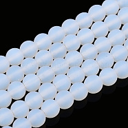 Imitation Opalite Glass Beads Strands, Frosted, Round, WhiteSmoke, 4~4.5mm, Hole: 0.8mm, about 97~99pcs/strand, 14.76 inch~14.96 inch(37.5~38cm)(GLAA-T032-J4mm-MD02)