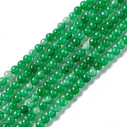 Natural White Jade Beads Strands, Dyed, Round, Green, 2.5~3mm, Hole: 0.7mm, about 131pcs/strand, 15.75 inch(40cm)(G-C247-02C)
