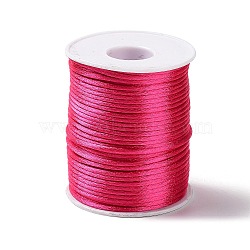 45M Polyester Cord, Satin Rattail Cord, for DIY Chinese Knot Making, Fuchsia, 1.5mm, about 49.21 Yards(45m)/pc(OCOR-Z004-01E)