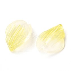 Transparent Glass Pendants, Pale Orchids, Light Goldenrod Yellow, 17.5x14x5mm, Hole: 1.2mm(GLAA-A002-01F)