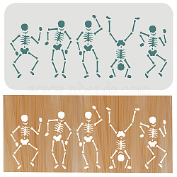 Plastic Painting Stencils Sets, Reusable Drawing Stencils, for Painting on Scrapbook Fabric Tiles Floor Furniture Wood, White, Dancer Pattern, 30x15cm(DIY-WH0172-912)