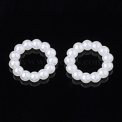 ABS Plastic Imitation Pearl Linking Rings, Ring, Creamy White, 14.5x2.5mm(OACR-S020-03A)