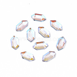 Glass Rhinestone Cabochons, Nail Art Decoration Accessories, Faceted, Hexagon, Lilac, 6.5x3x1.5mm(MRMJ-N027-018B)