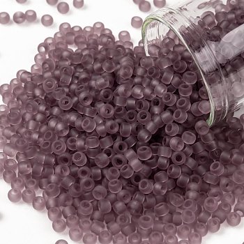 TOHO Round Seed Beads, Japanese Seed Beads, (6F) Transparent Frost Light Amethyst, 8/0, 3mm, Hole: 1mm, about 222pcs/bottle, 10g/bottle