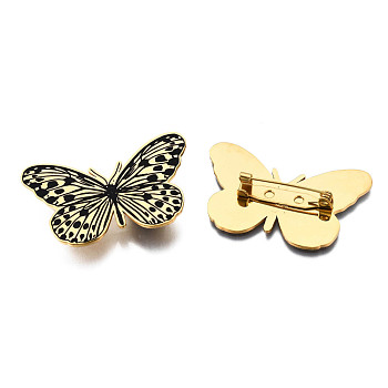 201 Stainless Steel Butterfly Lapel Pin, Insect Badge for Backpack Clothes, Nickel Free & Lead Free, Golden, 27x44.5x7mm, Pin: 0.7mm