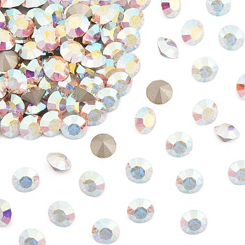 Preciosa&reg MAXIMA Crystal Round Stones, Czech Crystal, Dura Foiling, Round(431 11 615 Chaton), 00030 200 Crystal AB, SS8/PP17(2.3~2.5mm)