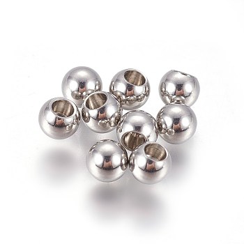 202 Stainless Steel Cord End Caps, Memory Wire End Caps, Round, Stainless Steel Color, 4x2~3mm, Hole: 2mm