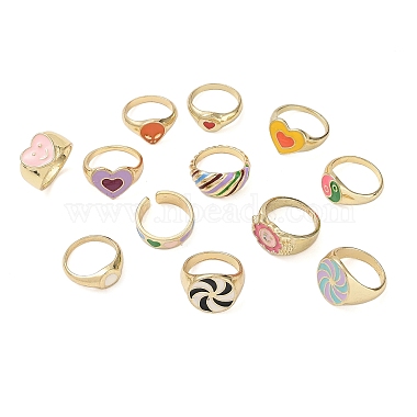 Mixed Color Mixed Shapes Alloy Finger Rings