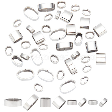 Stainless Steel Color Oval 304 Stainless Steel Slide Charms
