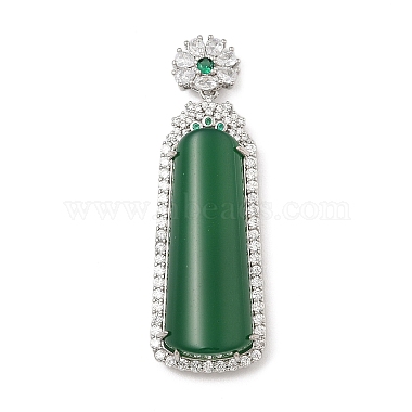 Dyed Natural Green Chalcedony Pendants(G-S001-05P)-2