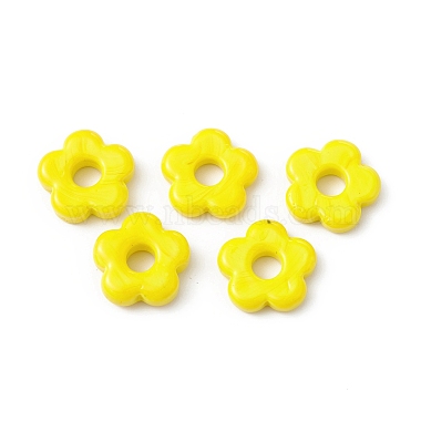 15mm Yellow Flower Lampwork European Beads