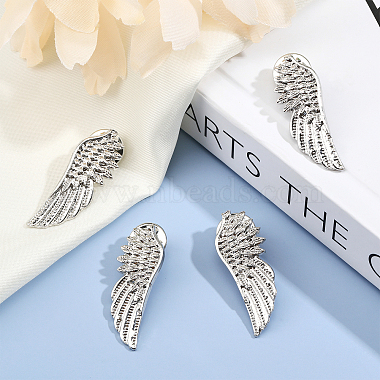 6 Pairs Alloy Wing Brooch for Backpack Clothes(JEWB-CA0001-31)-4