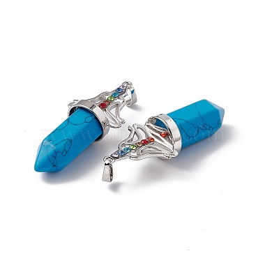 Gros pendentifs en turquoise synthétique(G-I342-01P-03)-3