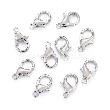 Platinum Plated Alloy Lobster Claw Clasps(X-E105-NF)-2