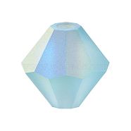 Preciosa&reg Crystal Beads, Czech Crystal, Bicone(451 69 302 Rondelle), 60010 20019 Aqua Bohemica AB Matt, 6mm(Y-PRC-BA6-60010-20019)