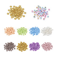 7790Pcs Flat Round Eco-Friendly Handmade Polymer Clay Beads, with 50Pcs Opaque Acrylic Beads and 100Pcs Gear Tibetan Style Alloy Spacer Beads, Mixed Color, 7940pcs/box(CLAY-BT0001-01)
