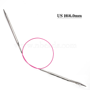 Stainless Steel Circular Knitting Needles, Double Pointed Knitting Needles, with Aluminum, Random Color, 650x6mm(SENE-PW0003-087I)