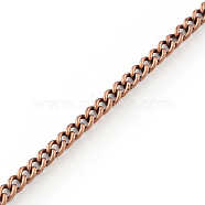 Unwelded Iron Curb Chains, with Spool, Red Copper, 4x2.7x0.8mm, about 328.08 Feet(100m)/roll(CH-R078-06R)