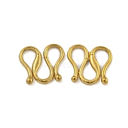 Ion Plating(IP) 304 Stainless Steel S-Hook Clasps, Real 18K Gold Plated, 7x8x1mm(STAS-U007-19A-G)