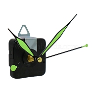 Plastic Long Shaft Clock Movement Mechanism, with Aluminum Pointer, Black, 56x56x16mm, Point: 63~90mm(CLOC-PW0001-11B)