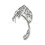 316 Surgical Stainless Steel Cuff Earrings, Fairy Ears, Left, Antique Silver, 64x41mm(EJEW-E300-05AS-02)