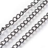 Iron Twisted Chains, Unwelded,  Gunmetal, 5x3.5x0.8mm(X-CH-R001-B)