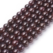 Gemstone Beads Strands, Natural Garnet, Grade AB, Round, Dark Red, 6mm, Hole: 0.8~1mm, about 61pcs/strand, 15 inch(X-G-A038-AB)
