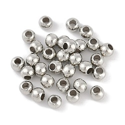 CCB Plastic Round Beads, Silver, 3.5x3mm, Hole: 1.8mm(ALUM-U001-07B-02)