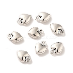 Tibetan Style Alloy Charms, Heart Charm, Antique Silver, 10x7.5x3.5mm, Hole: 1.4mm, about 714pcs/500g(TIBE-B001-35AS)
