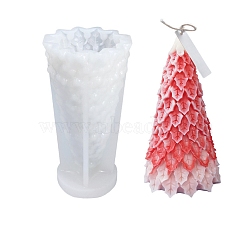 3D Christmas Tree DIY Candle Silicone Molds, for Xmas Tree Scented Candle Making, White, 9.3x15.5cm, Inner Diameter: 13.7x7.5cm(CAND-B002-09B)