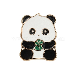 Panda Theme Enamel Pins, Alloy Brooches for Backpack Clothes, White, 28.5x22mm(JEWB-J006-02B-KCG)