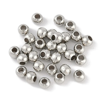 CCB Plastic Round Beads, Silver, 3.5x3mm, Hole: 1.8mm