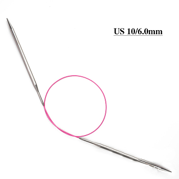 Stainless Steel Circular Knitting Needles, Double Pointed Knitting Needles, with Aluminum, Random Color, 650x6mm