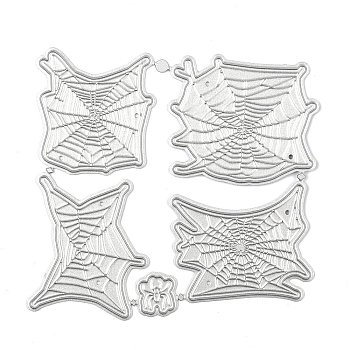 Halloween Spider Web Carbon Steel Cutting Dies Stencils, for DIY Scrapbooking/Photo Album, Decorative Embossing DIY Paper Card, Matte Platinum Color, 77x82x0.8mm