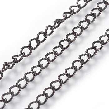 Iron Twisted Chains, Unwelded,  Gunmetal, 5x3.5x0.8mm