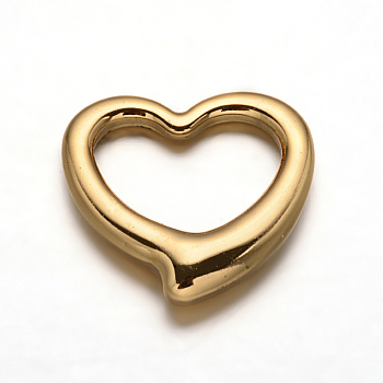 304 Stainless Steel Heart Linking Rings, Golden, 24.5x24x2.5mm, Hole: 15x18mm