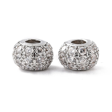 Clear Round Alloy+Cubic Zirconia Beads