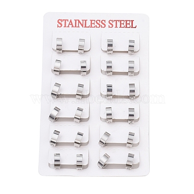304 Stainless Steel Huggie Hoop Earrings(X-EJEW-O087-09D-P)-3