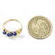 Bague ronde en lapis-lazuli naturel avec perles(RJEW-TA00103-02)-3