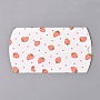 Paper Pillow Boxes, Gift Candy Packing Box, Strawberry Pattern, White, Box: 12.5x7.6x1.9cm, Unfold: 14.5x7.9x0.1cm